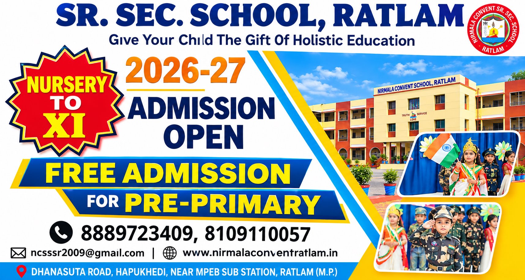 Admissions open for 2026–27 — Nursery to IX and XI